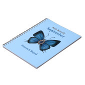 September Geboorte Edelsteen Vlinder - Peacock Roy Notitieboek (Linkerzijde)