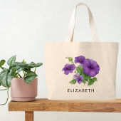September Geboorte Maand Bloem Aangepaste Gift voo Grote Tote Bag