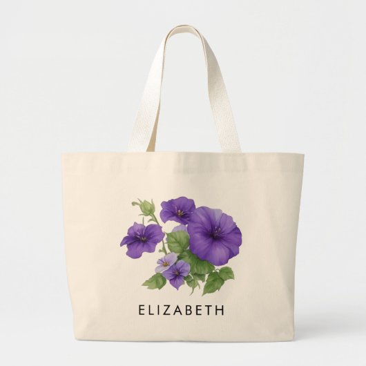 September Geboorte Maand Bloem Aangepaste Gift voo Grote Tote Bag (Voorkant)
