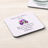 September Geboorte Maand Bloem Aster Bier Onderzetter (Linkerzijde)