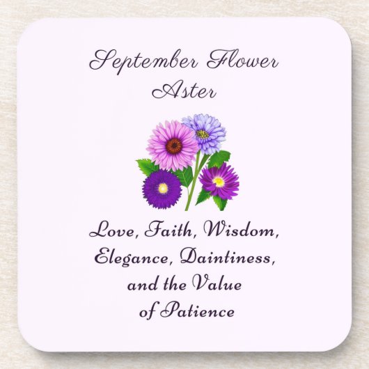 September Geboorte Maand Bloem Aster Bier Onderzetter (Voorkant)