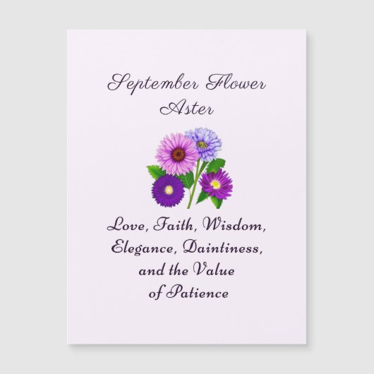 September Geboorte Maand Bloem Aster Gepersonalise (Voorkant)