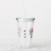 September Geboorte Maand Bloem Aster Gepersonalise Acryl Drinkbeker (Links)