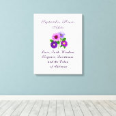 September Geboorte Maand Bloem Aster Gepersonalise Canvas Afdruk (Insitu (Houten vloer))