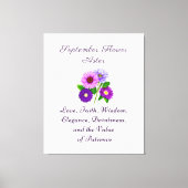 September Geboorte Maand Bloem Aster Gepersonalise Canvas Afdruk (Voorkant)