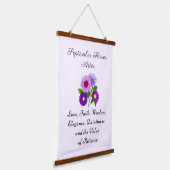 September Geboorte Maand Bloem Aster Gepersonalise Hangend Wandkleed (Gebogen)