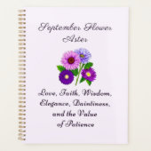 September Geboorte Maand Bloem Aster Gepersonalise Planner (Voorkant)