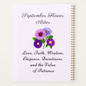 September Geboorte Maand Bloem Aster Gepersonalise Planner (Achterkant)