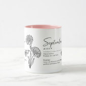 September Geboorte Maand Bloem Aster Minimalist Mok (Midden)