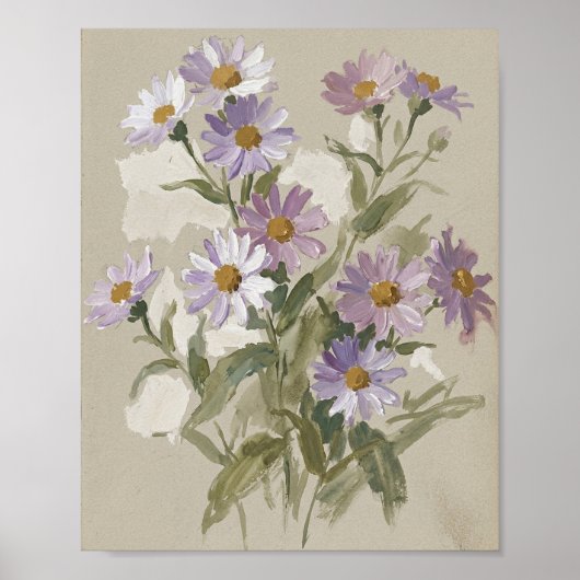September Geboortebloem Aster I Poster (Voorkant)