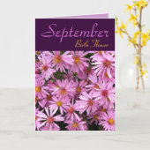 September Geboortebloem - Aster Note Kaart (Gele Bloem)