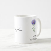 September Geboortebloem Mok – Aster (Voorkant rechts)