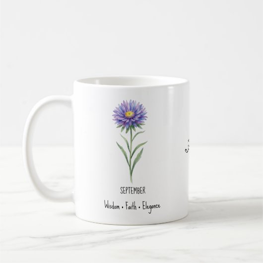 September Geboortebloem Mok – Aster (Links)