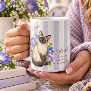 September Geboortebloem Morgenrood Siamese Kat Koffiemok