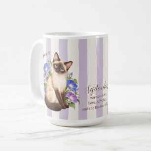 September Geboortebloem Morning Glory Siamese Kat Koffiemok