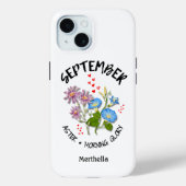 SEPTEMBER Geboortemaand Bloem Aangepaste naam Case-Mate iPhone Case (Achterkant)
