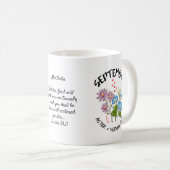 SEPTEMBER Geboortemaand Bloem gepersonaliseerd Koffiemok (Voorkant rechts)