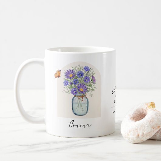 September Geboortemaand Bloem Mok (Met donut)