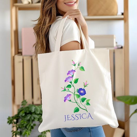 September Geboortemaand Bloem Paarse Morgen Glorie Tote Bag