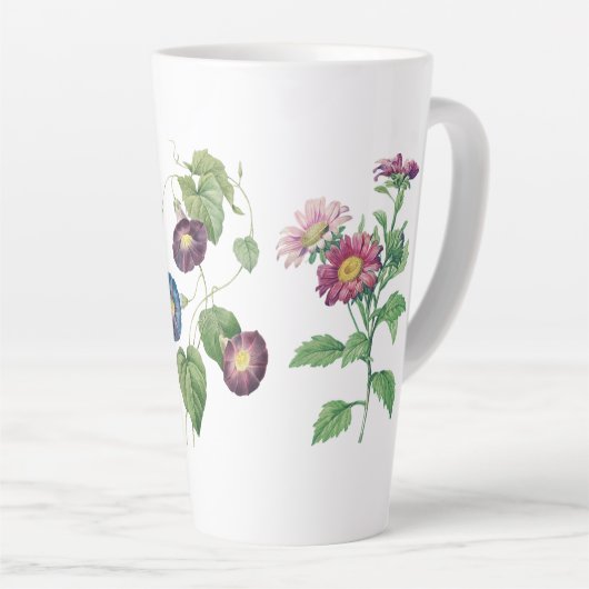 September Geboortemaand Bloemen Latte Mok (Rechterhoek)