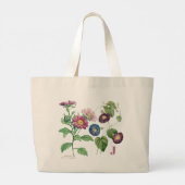 September Geboortemaand Bloemen Monogram Canvas ta Grote Tote Bag (Achterkant)