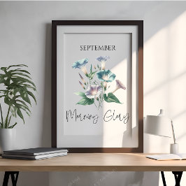 September Geboortemaand Morning Glory Floral Perfect Poster