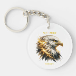 September Geboortemaand Spirit Animal Eagle Gift Sleutelhanger