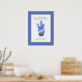 September Geboortesteen Saffier Kunstwerk Poster (Keuken)
