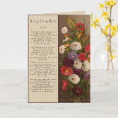 September Geboren in Proza Bloem Kaart (Gele Bloem)
