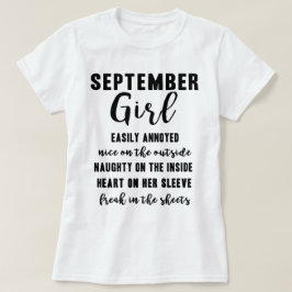 September Girl Birthday Gift Funny Dames T Shirt