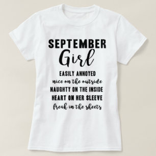 September Girl Birthday Gift Funny Dames T Shirt