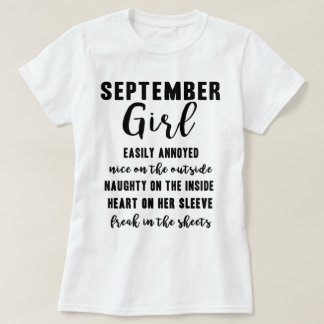 September Girl Birthday Gift Funny Dames T Shirt