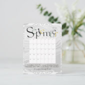 September Grijs Moderne Maandkalender 2025 Briefkaart (Staand voorkant)