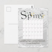 September Grijs Moderne Maandkalender 2025 Briefkaart (Voorkant / Achterkant)