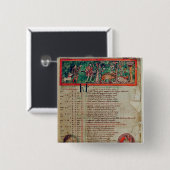 September: het buigen van een agenda vierkante button 5,1 cm (Voorkant /achterkant)