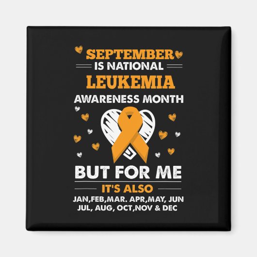 September is Leukemia Awareness Month Magneet (Voorkant)