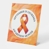 September is Leukemia Awareness Month Reclamebord Met Voetstuk (Voorkant)