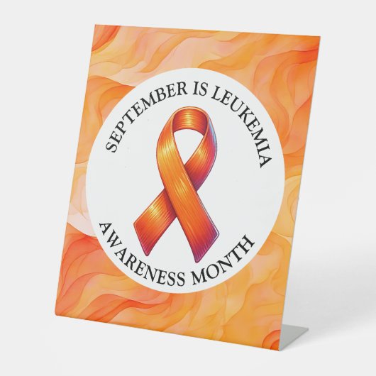 September is Leukemia Awareness Month Reclamebord Met Voetstuk (Voorkant)