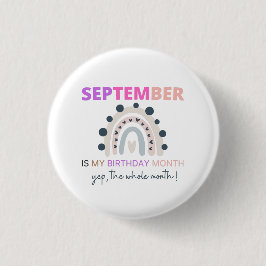 September is mijn geboortemaand, 2021 regenboog ronde button 3,2 cm