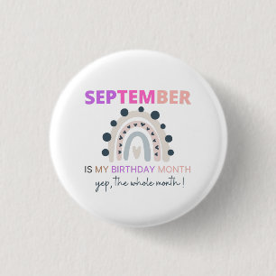 September is mijn geboortemaand, 2021 regenboog ronde button 3,2 cm