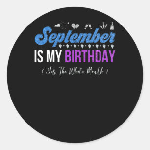 September is mijn verjaardag de hele maand januari ronde sticker