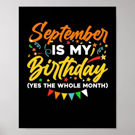 September is mijn verjaardag de hele maand septemb poster (Voorkant)