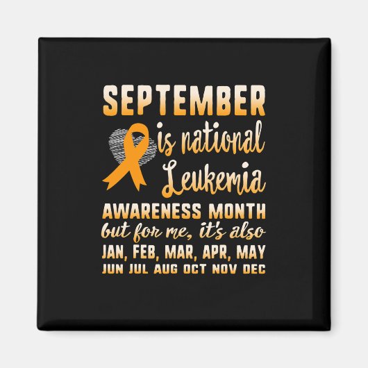 September is National Leukemia Awareness Month War Magneet (Voorkant)