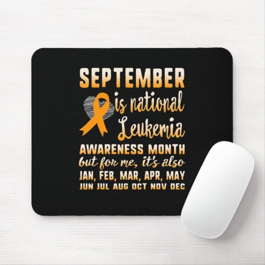 September is National Leukemia Awareness Month War Muismat (Met muis)