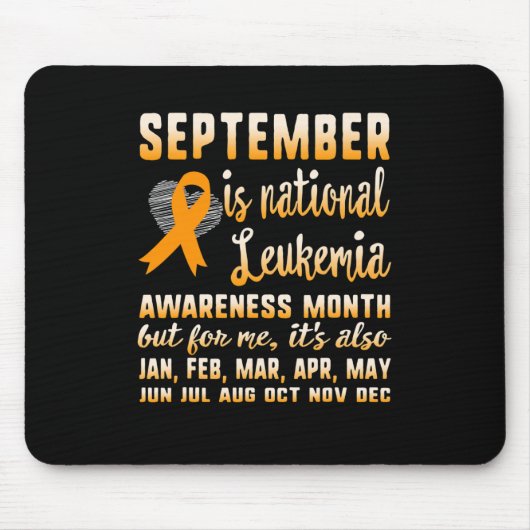 September is National Leukemia Awareness Month War Muismat (Voorkant)