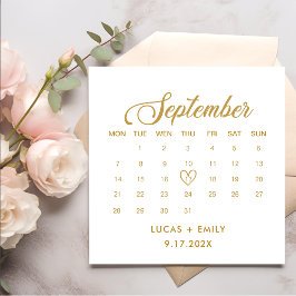 September Kalender Goud Bruiloft Servet
