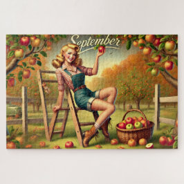 September Landbouw Oogst Pin-Up  Legpuzzel
