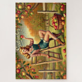 September Landbouw Oogst Pin-Up Legpuzzel (Verticaal)