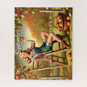 September Landbouw Oogst Pin-Up Legpuzzel (Verticaal)