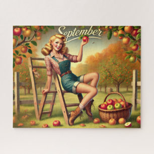 September Landbouw Oogst Pin-Up  Legpuzzel